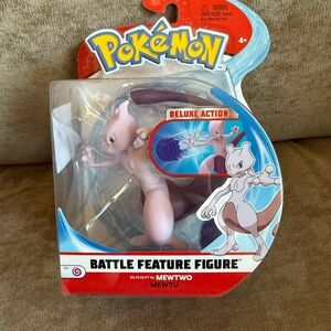 Pokemon 4.5" Battle Feature Figure Mewtwo Toy Gift Jazwares Pokémon New In Box!